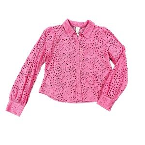 Pink Eyelet Kids Shirt
